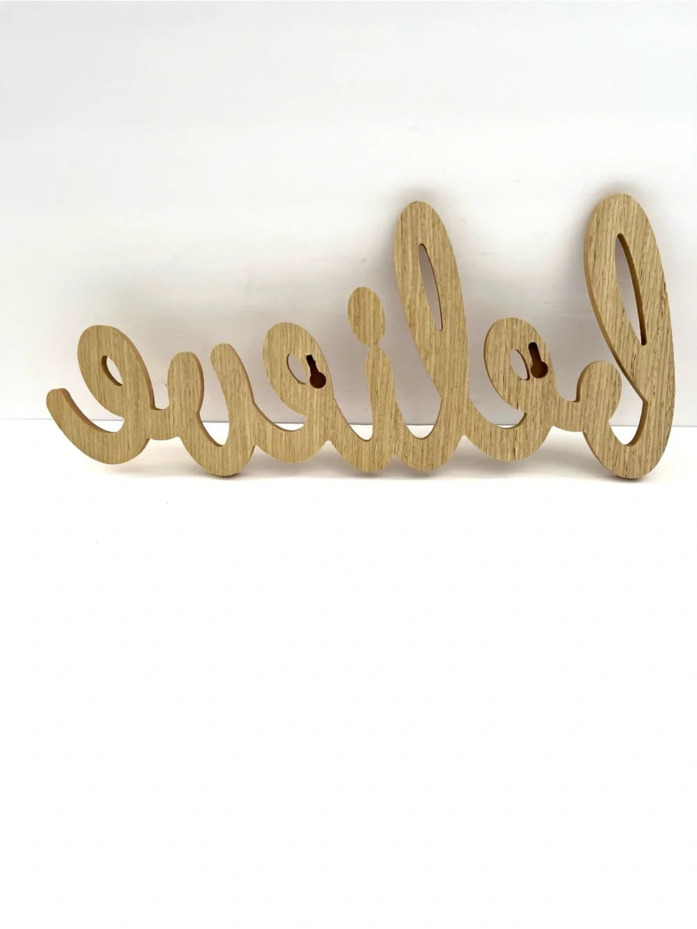 Unfinished Wood “Believe” Script Wall Decor Sign DIY Craft Blank 14.75” x 6”